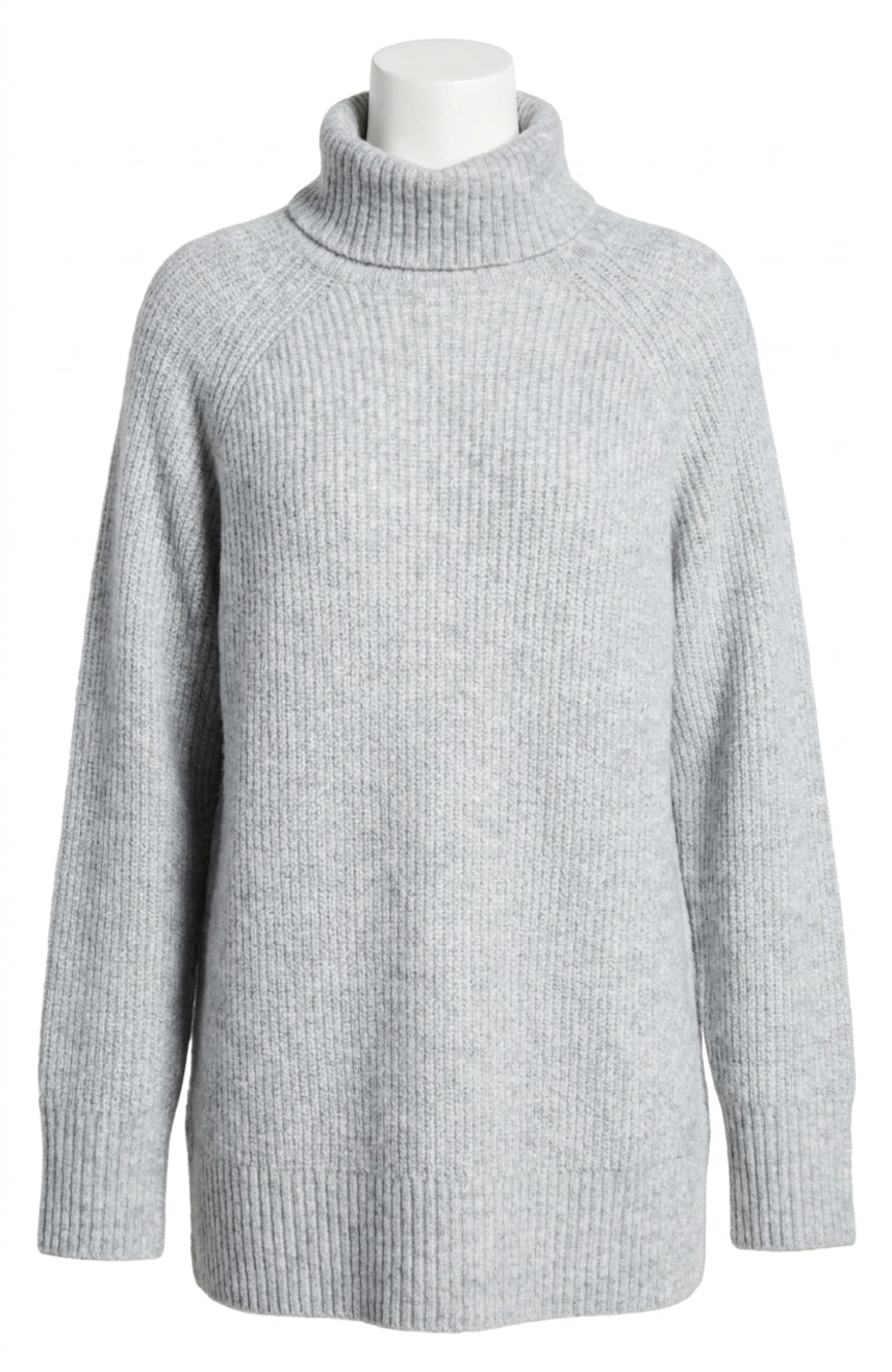 NEW FRENCH CONNECTION emilia knit oversized pullover sweater in light grey